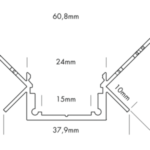 Profilé Aluminium M-LINE DRYWALL CORNER INTERNAL – Image 7