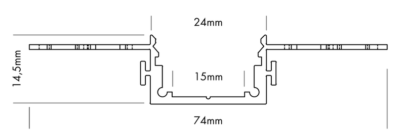 Profilé Aluminium M-LINE DRYWALL LINEAR