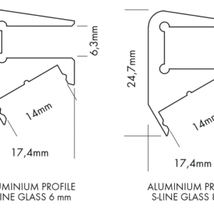 Profilé Aluminium S-LINE GLASS 8mm – Image 4