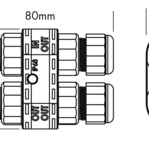 Raccord 4 voies - 4 broches - IP68 – Image 2
