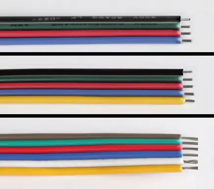 Câble Led plat 0,34 mm² au mètre (4, 5 ou 6 fils)