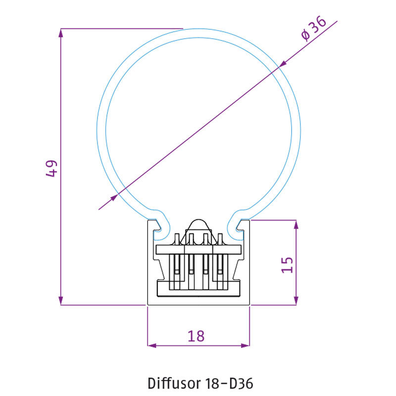 Capot plastique - 18-D36 - Rond