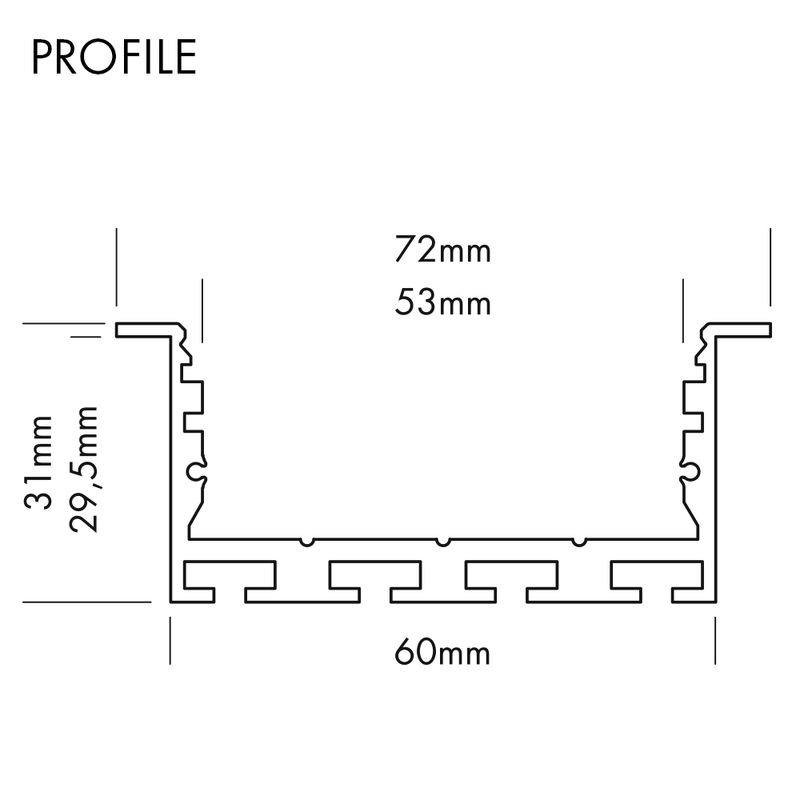 Profilé Aluminium L-LINE REC 24 ST