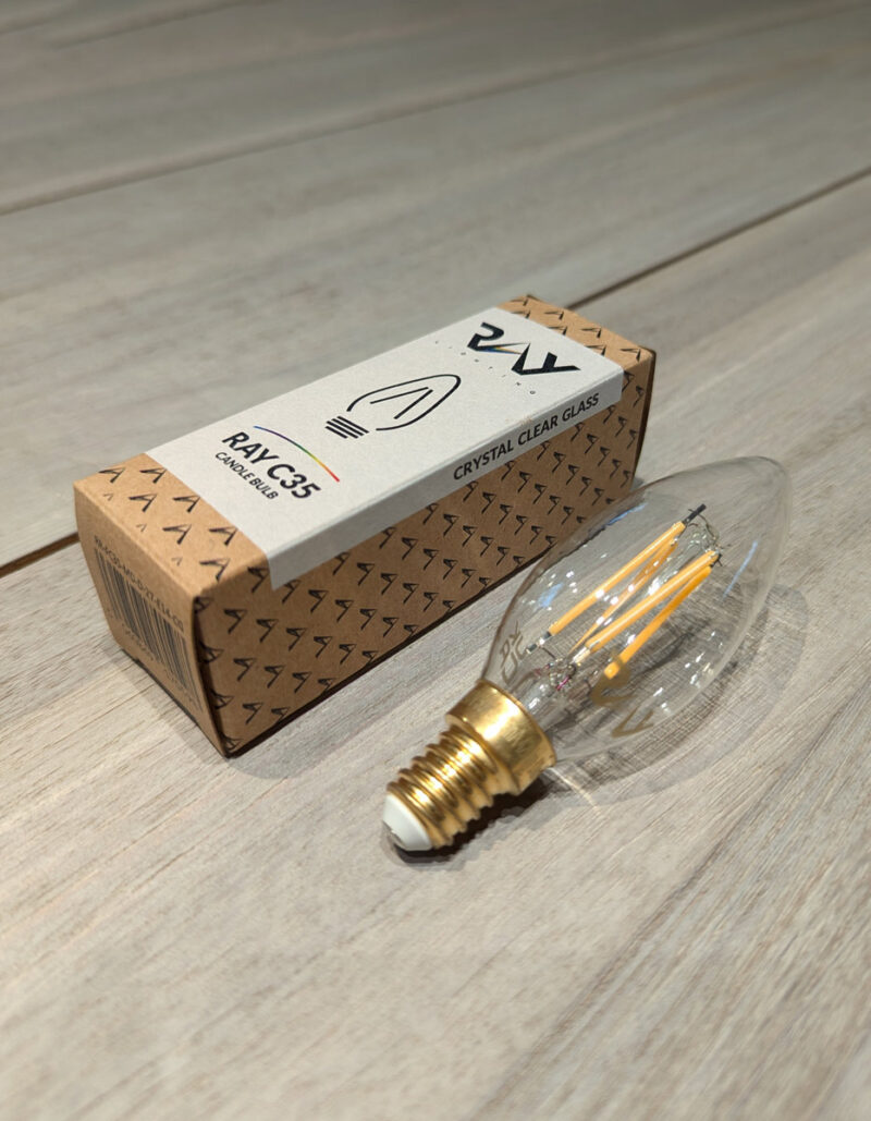 Ampoule à filaments Led RAY C35 E14 crystal clear glass