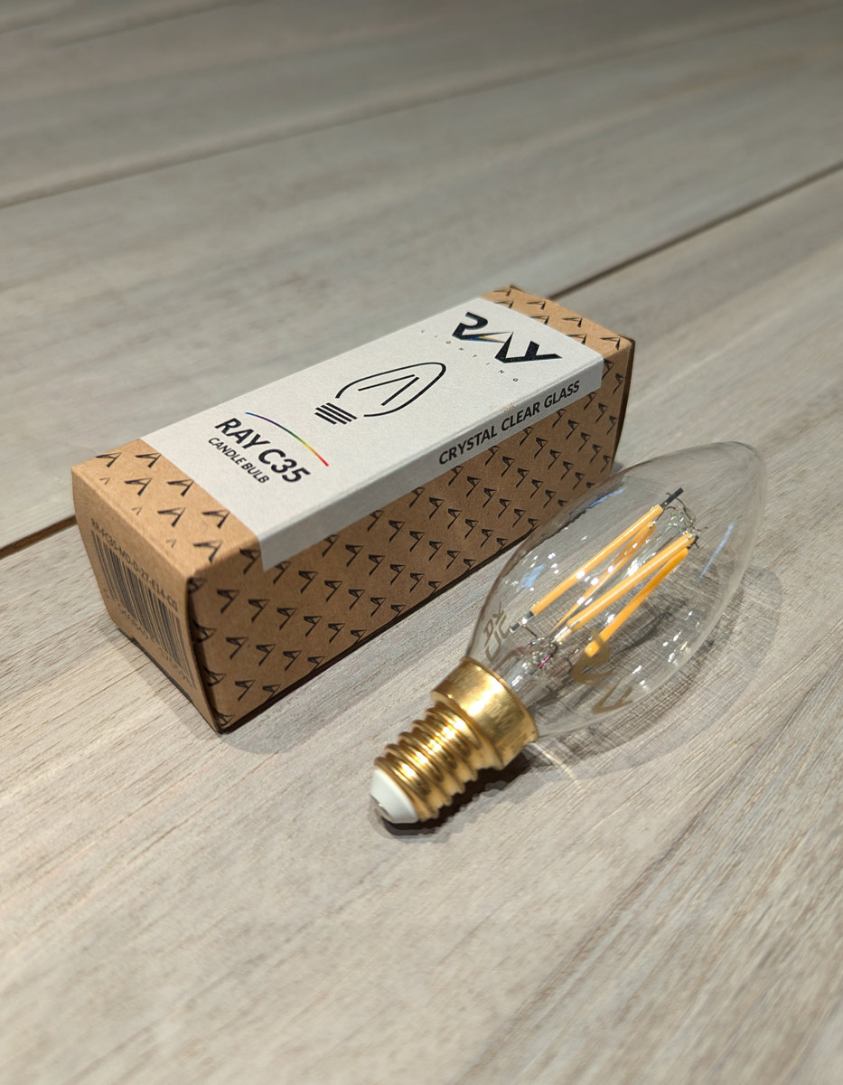 Ampoule à filaments Led RAY C35 E14 crystal clear glass – Image 2
