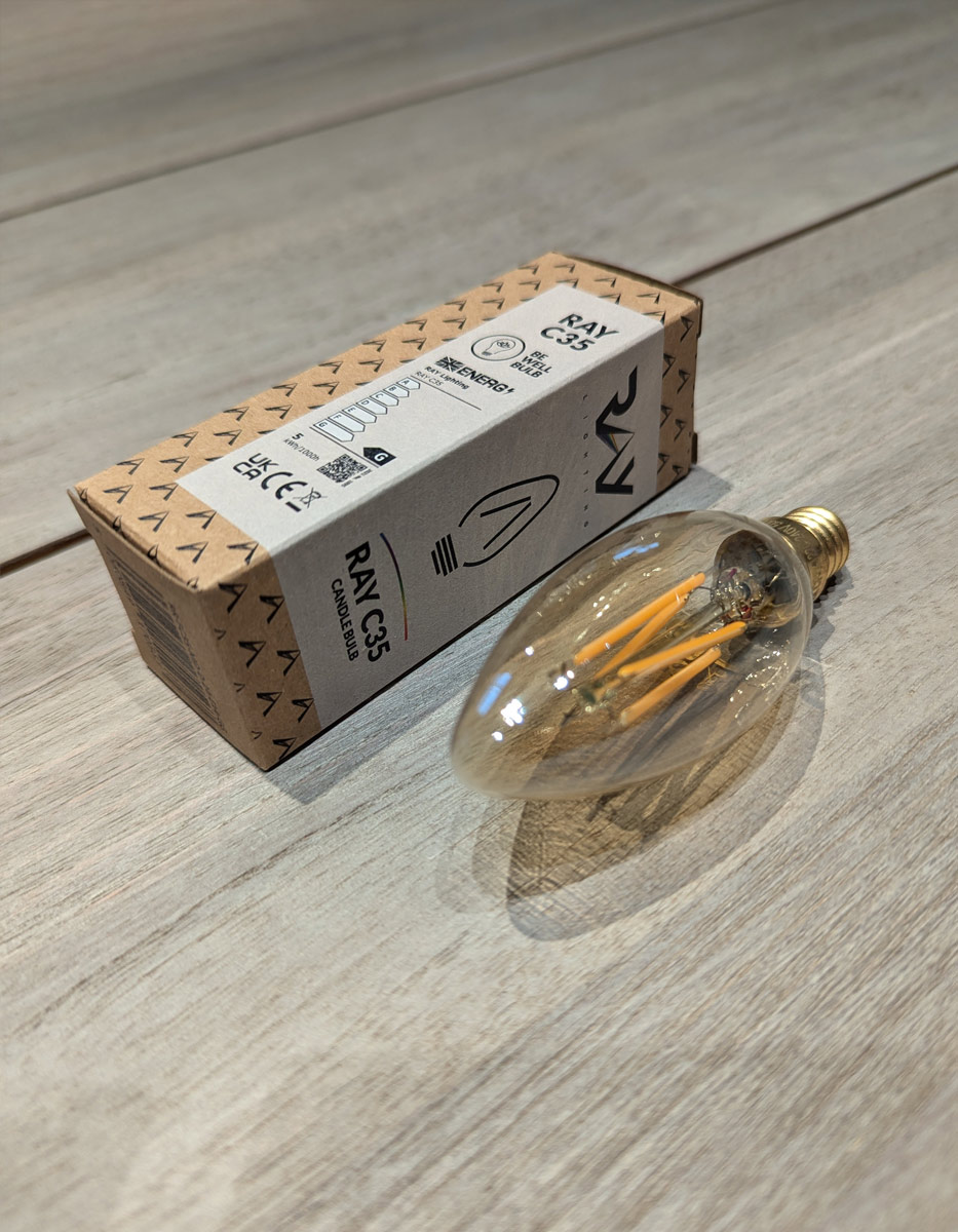 Ampoule à filaments Led RAY C35 E14 liquid gold glass – Image 2