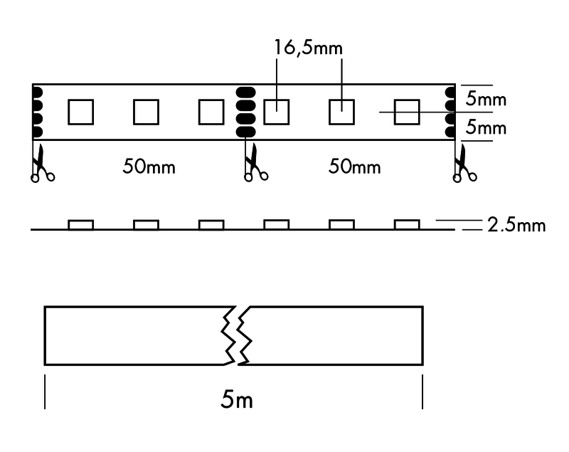 Ruban de Led matriçable - RVB - DIGITAL 60 SEG 12