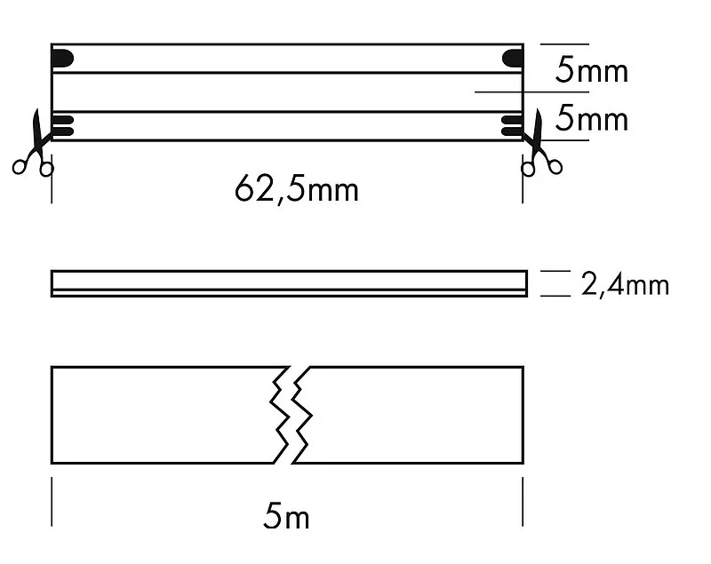 Ruban de Led Flex Strip COB Blanc variable 2G - 24V