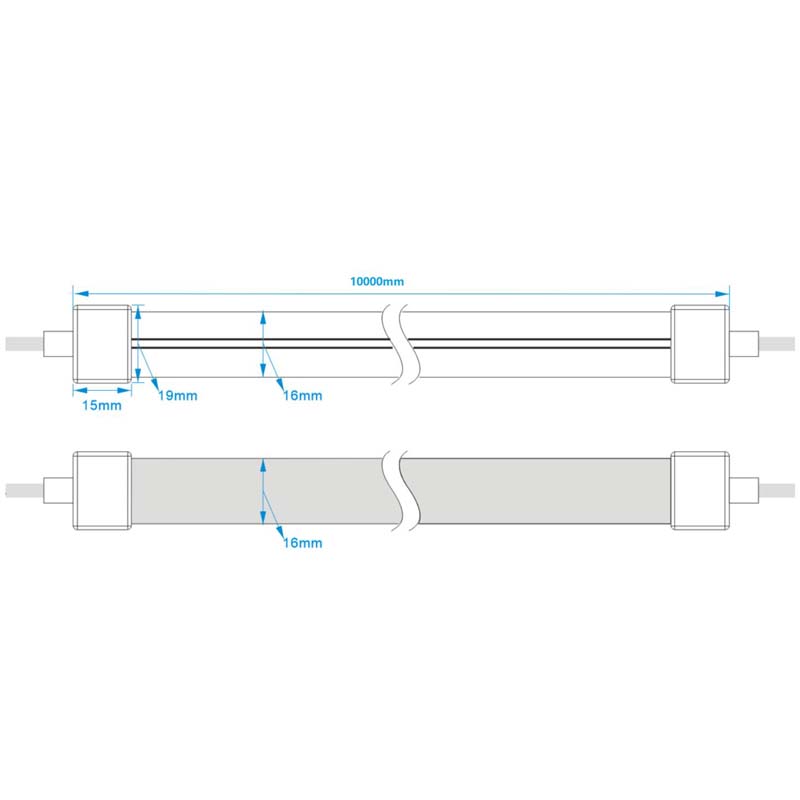 Flex Tube RVBW 16x16mm TOP 4000K - 24V - 10 mètres