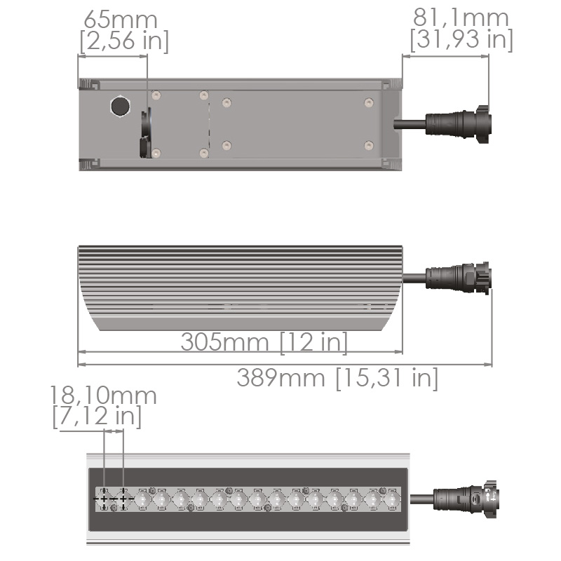 Rampe wallwasher - i-1 Linear RGBW - 1 ft POI - Aluminium