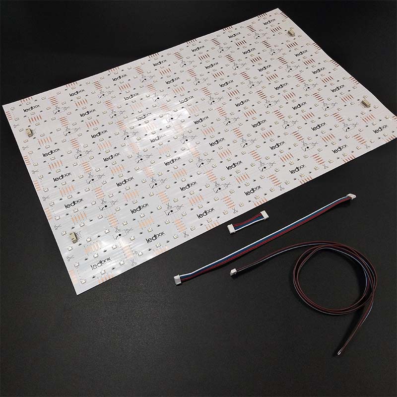 Plaque feuille souple de 294 Leds RVBW - 24V - PCB Blanc