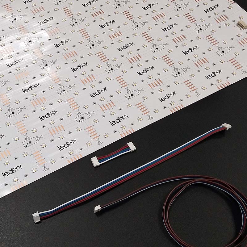 Plaque feuille souple de 294 Leds RVBW - 24V - PCB Blanc