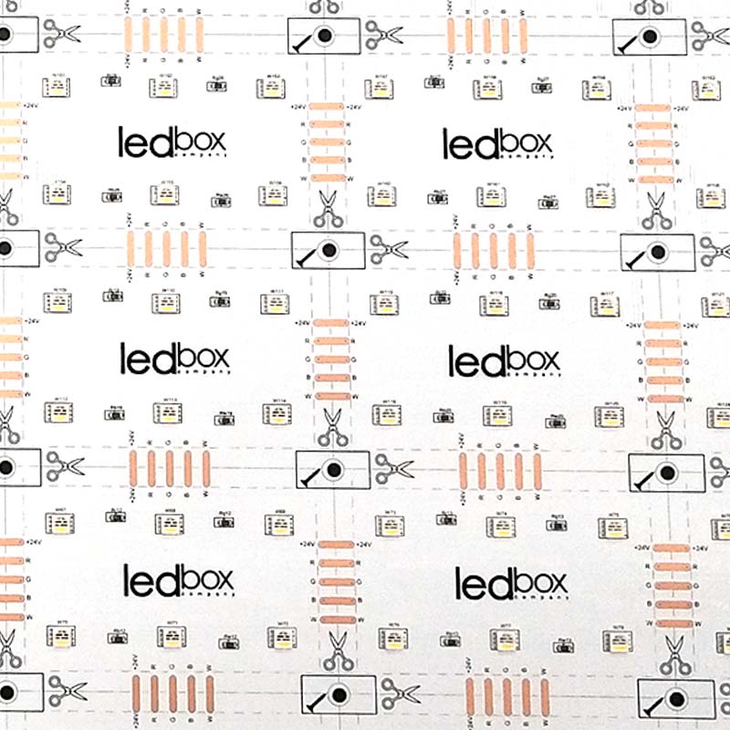 Plaque feuille souple de 294 Leds RVBW - 24V - PCB Blanc