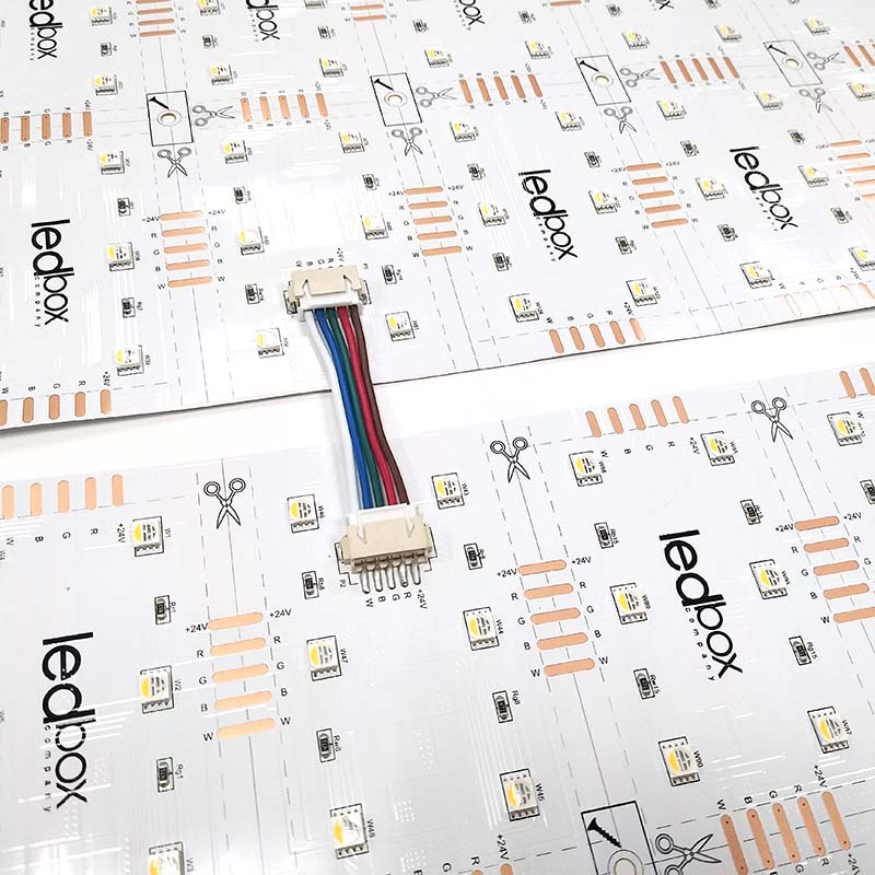 Plaque feuille souple de 294 Leds RVBW - 24V - PCB Blanc