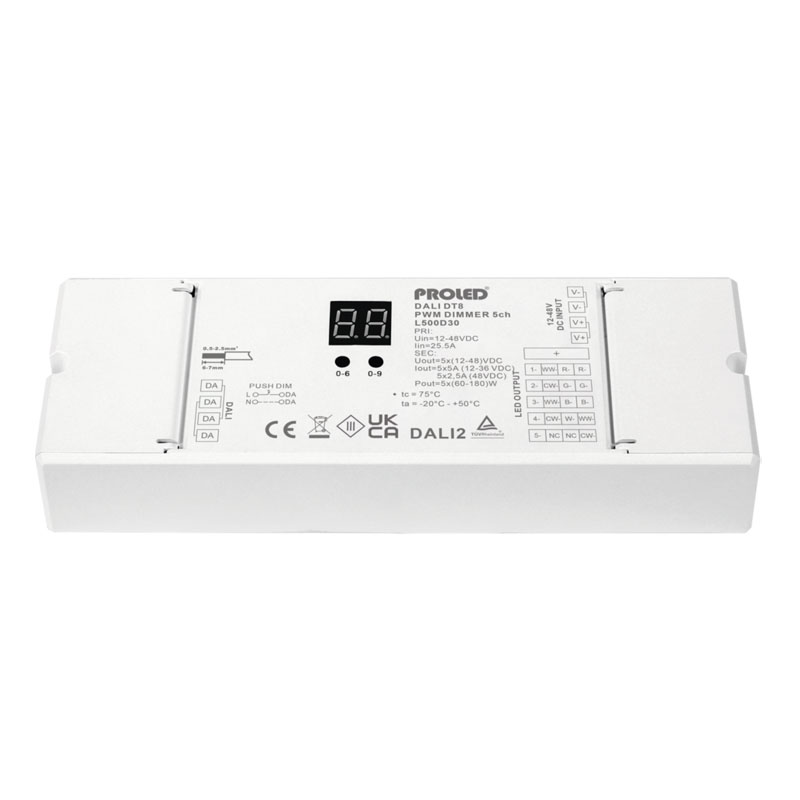 Driver de Led – PWM – Dali DT8 – PWM Dimmer 5-Channel