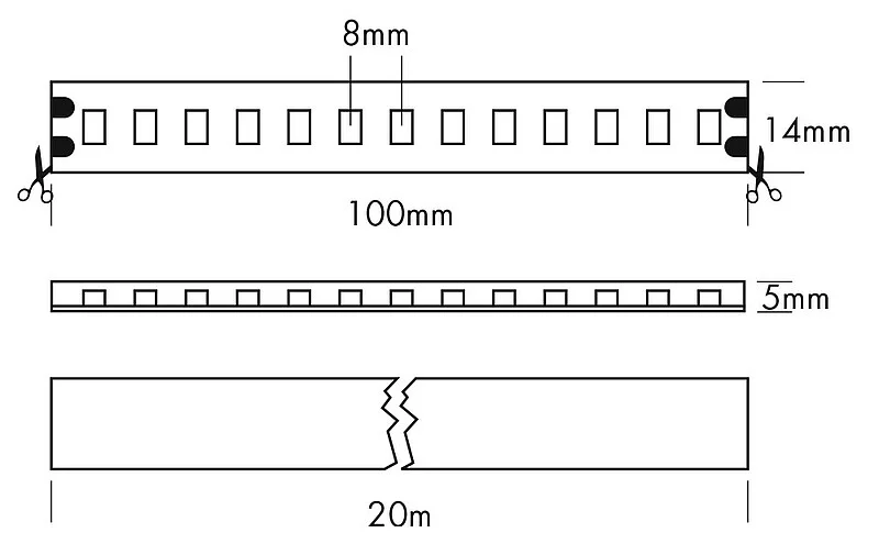 Ruban de Led Xtend MONOCHROME - IP65 - 20m