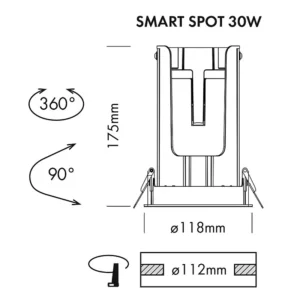 Smart Recessed Spot Dual Sensor 30 W – Image 3