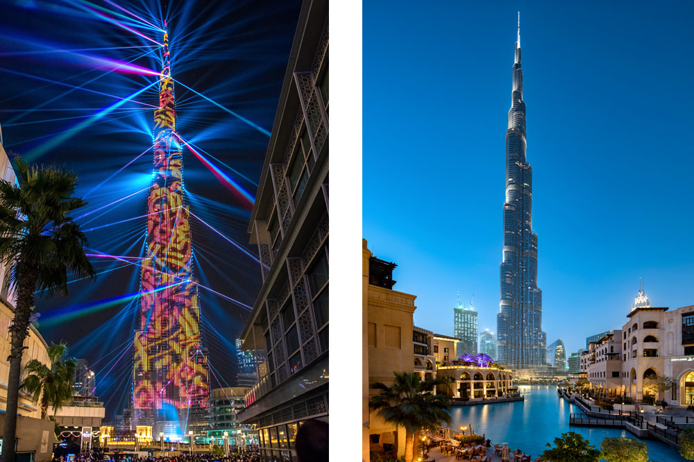 Burj Khalifa avec des sources Led