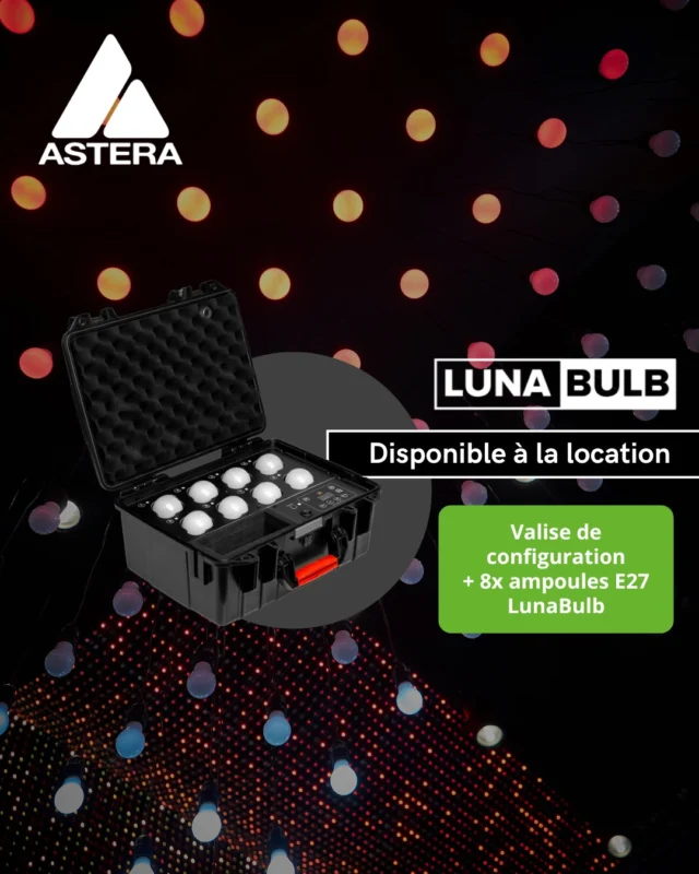 [LOCATION] Semblable à une ampoule traditionnelle, mais équipée de technologies professionnelles - LUNA BULB @asteraofficial 

--
CRMX - RVBMA - 3,3W - E27
--

Elle ressemble à une ampoule traditionnelle mais fonctionne comme un luminaire professionnel. LunaBulb offre aux cinéastes des produits pratiques avec des tons de peau parfaits et un contrôle DMX sans fil. Il est facile à utiliser via un appareil intelligent, une télécommande ou une console, ce qui le rend idéal pour tout événement, petit ou grand.

En location chez @ledboxcompany  dans sa valise de configuration avec 8 ampoules E27. N'oubliez pas tous les accessoires. Et créez.

Renseignement : location@ledbox.fr