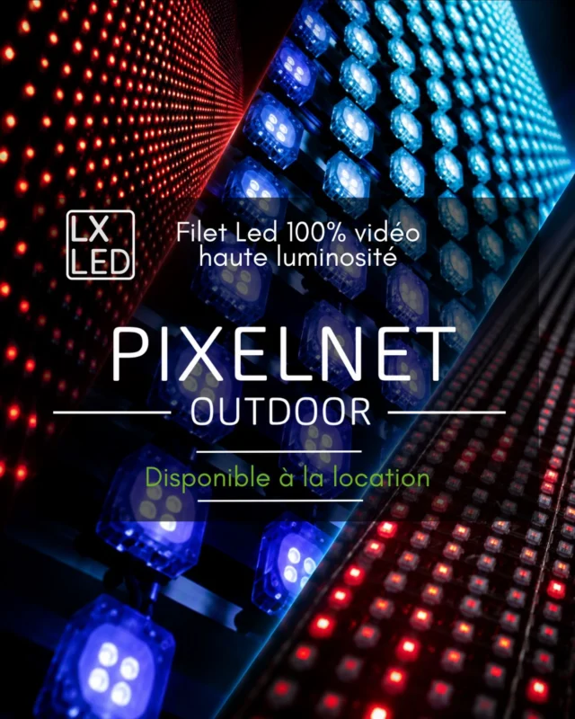 ⚡ PIXELNET OUTDOOR

Un filet LED 100 % vidéo haute luminosité, conçu pour créer des surfaces visuelles grand format, aussi bien en intérieur qu’en extérieur.
Une solution idéale pour créer des surfaces lumineuses dynamiques, des effets visuels et des scénographies LED à fort impact.

➡️ Disponible à la location chez LEDBOX Company.
📩 Contactez nos équipes pour plus d’informations et pour vos besoins en location.

#LEDBOX #PixelNet #LED #LEDVideo #outdoorled